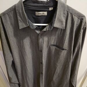Mens Large Kenneth Cole Reaction Gray Button-Up Shirt